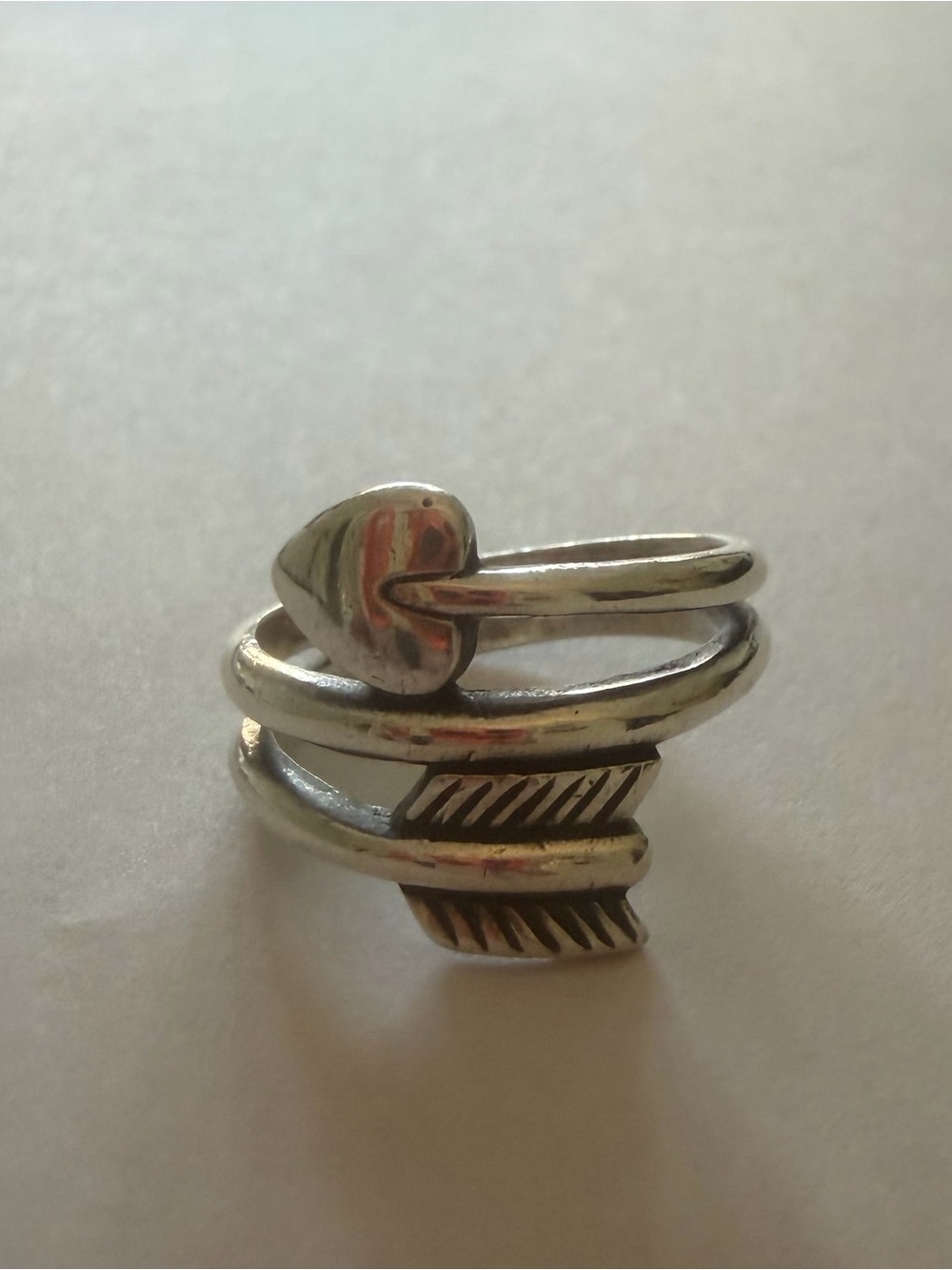 James Avery Silver Heart and Arrow Wrap Ring